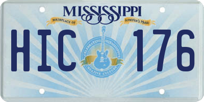 MS license plate HIC176