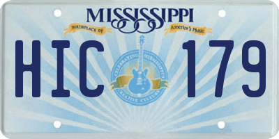 MS license plate HIC179