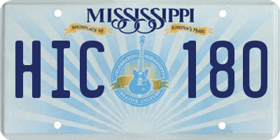 MS license plate HIC180