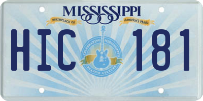 MS license plate HIC181