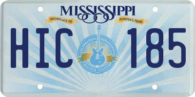 MS license plate HIC185