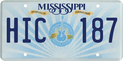 MS license plate HIC187