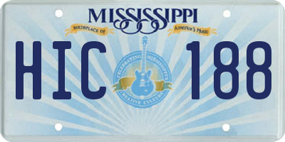 MS license plate HIC188