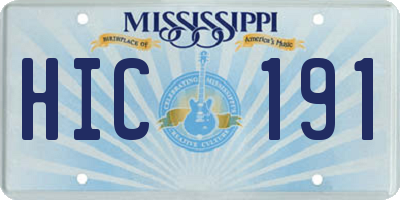 MS license plate HIC191
