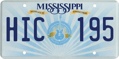 MS license plate HIC195