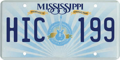 MS license plate HIC199