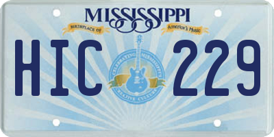 MS license plate HIC229
