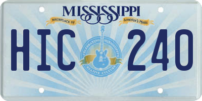 MS license plate HIC240