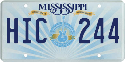 MS license plate HIC244