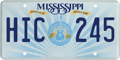 MS license plate HIC245