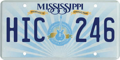MS license plate HIC246