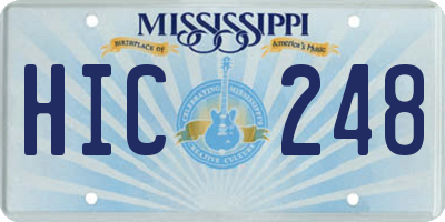 MS license plate HIC248