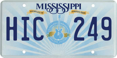 MS license plate HIC249