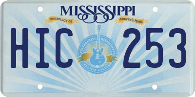 MS license plate HIC253