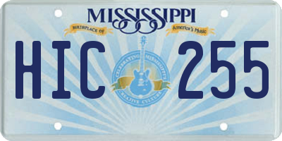 MS license plate HIC255
