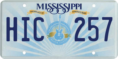 MS license plate HIC257