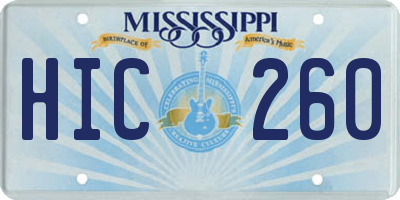 MS license plate HIC260