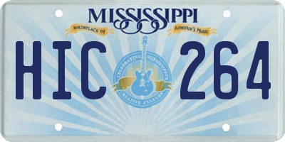 MS license plate HIC264