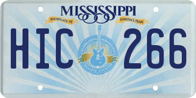 MS license plate HIC266