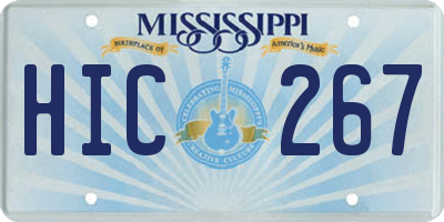 MS license plate HIC267