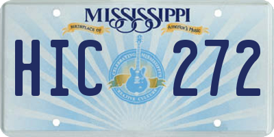 MS license plate HIC272