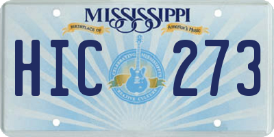 MS license plate HIC273