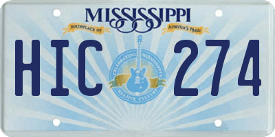 MS license plate HIC274