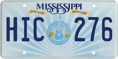 MS license plate HIC276