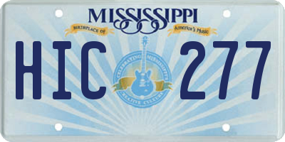 MS license plate HIC277