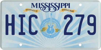MS license plate HIC279