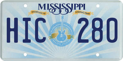 MS license plate HIC280