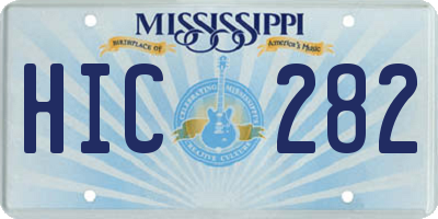 MS license plate HIC282