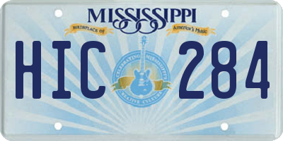 MS license plate HIC284