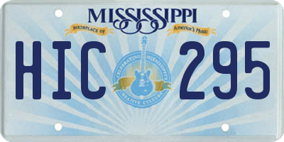 MS license plate HIC295