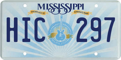 MS license plate HIC297