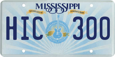 MS license plate HIC300