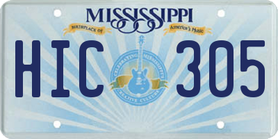 MS license plate HIC305