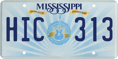 MS license plate HIC313
