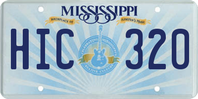 MS license plate HIC320