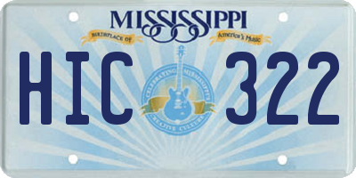 MS license plate HIC322