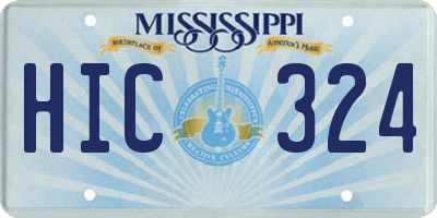 MS license plate HIC324