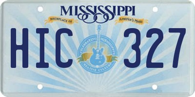 MS license plate HIC327