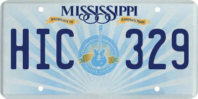 MS license plate HIC329