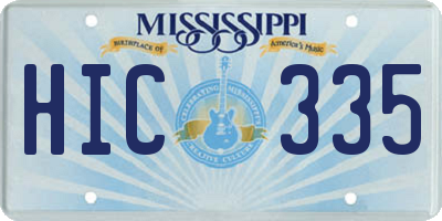MS license plate HIC335