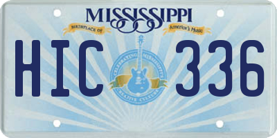 MS license plate HIC336