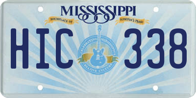 MS license plate HIC338