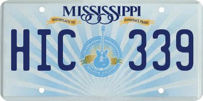 MS license plate HIC339