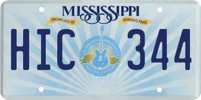 MS license plate HIC344