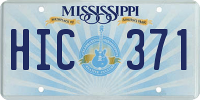 MS license plate HIC371