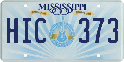 MS license plate HIC373